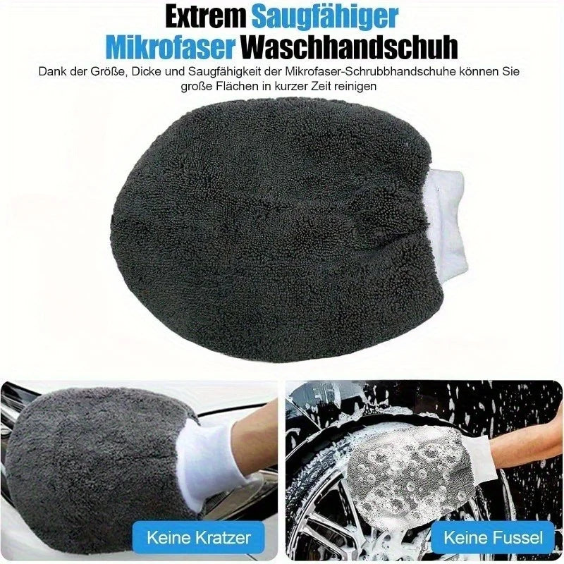 11-Piece Car Cleaning Kit – Brushes, Mitts & Towels