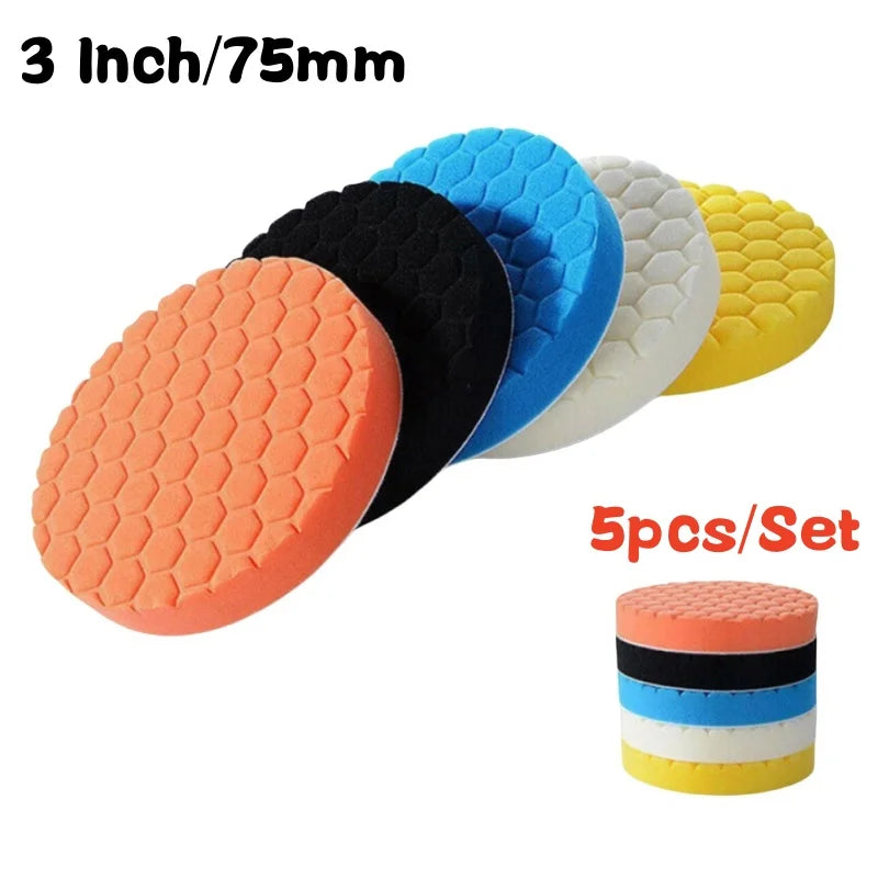 Car Polishing Pad Kit – 5 Foam Pads for Drill Polisher