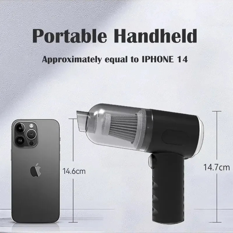 Cordless Mini Car Vacuum – 9,000Pa Wet & Dry