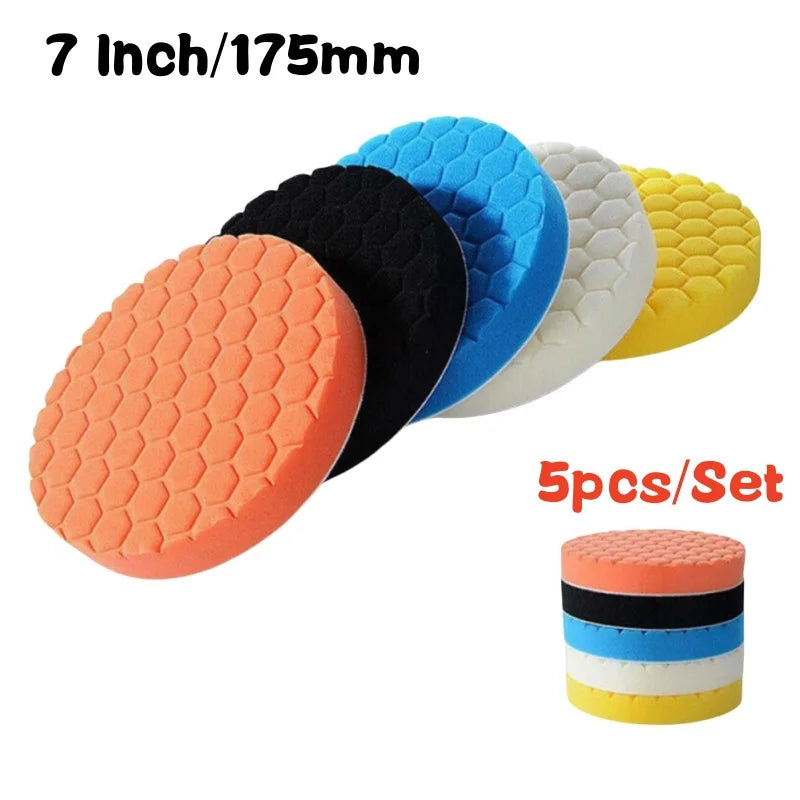 Car Polishing Pad Kit – 5 Foam Pads for Drill Polisher