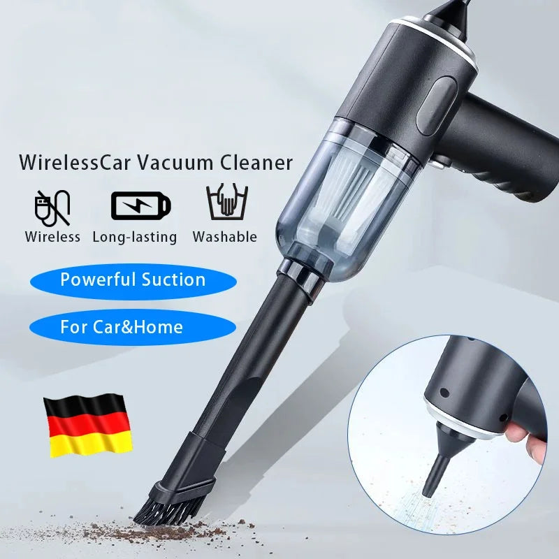 Cordless Mini Car Vacuum – 9,000Pa Wet & Dry