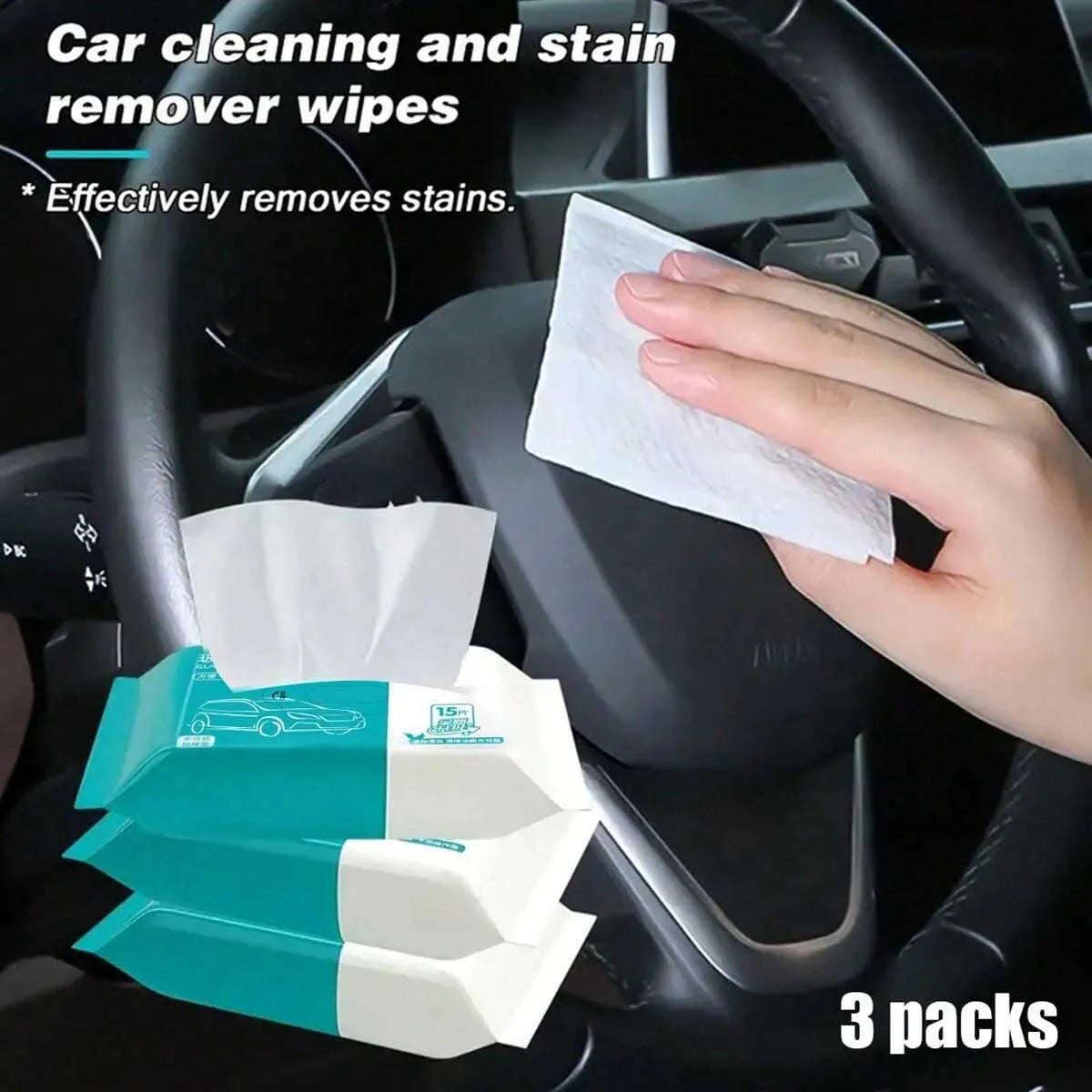 Car Interior Cleaning Wipes (3-Pack)